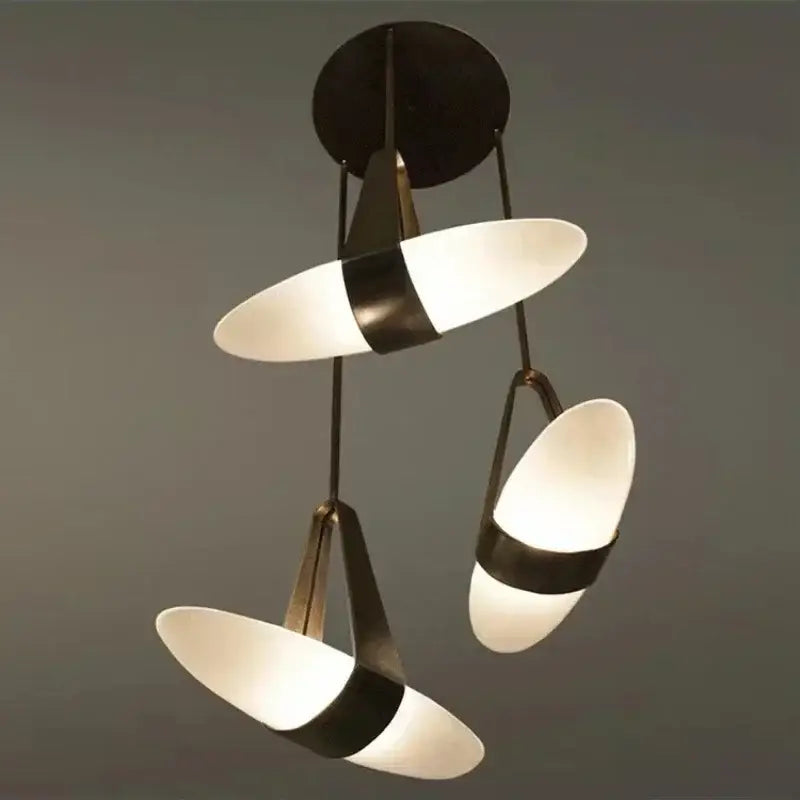 Suspension luminaire contemporaine noir en verre élégante