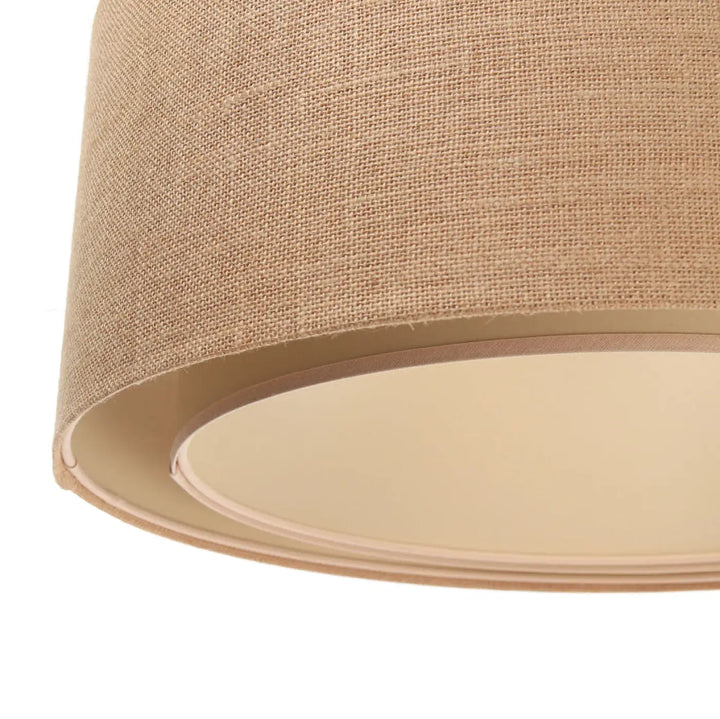 Suspension luminaire duo boho beige en lin avec un intérieur lisse pour un style bohème chic crème