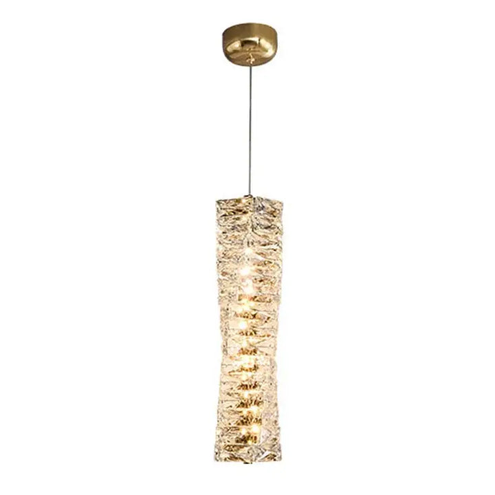 Suspension Luminaire Cristal Rectangulaire Brillant Chic Doré