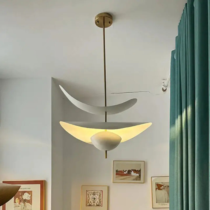 Suspension luminaire design aérien aux formes organiques blanc