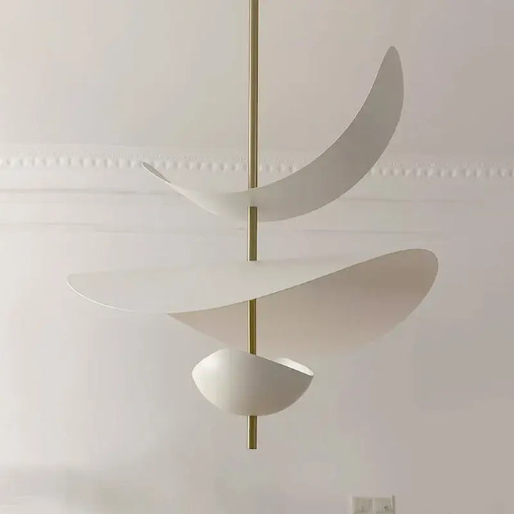 Suspension luminaire design aérien aux formes organiques blanc