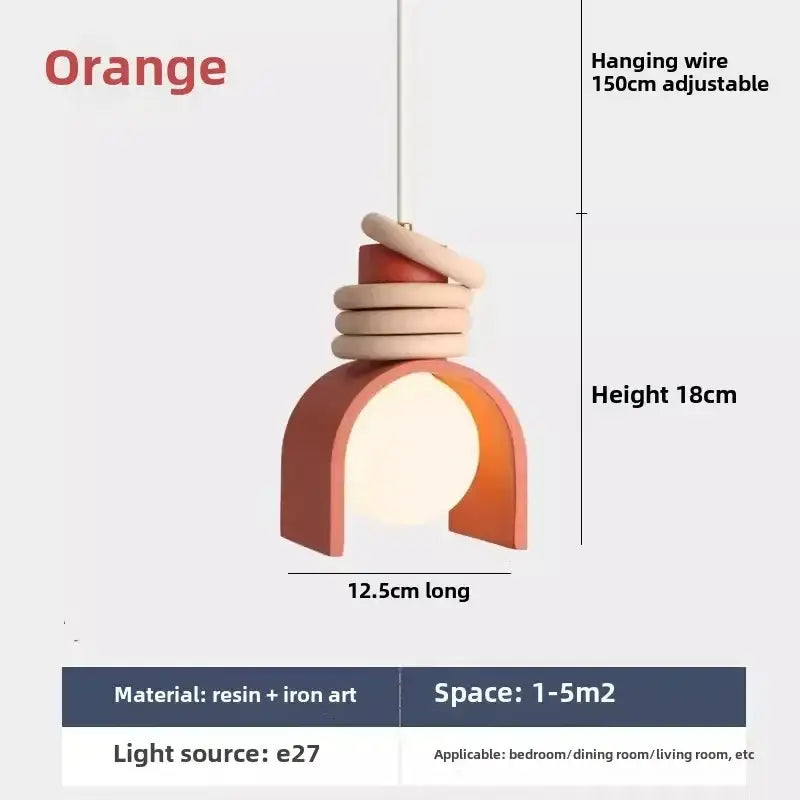 Suspension design archi résine et fer moderne chic