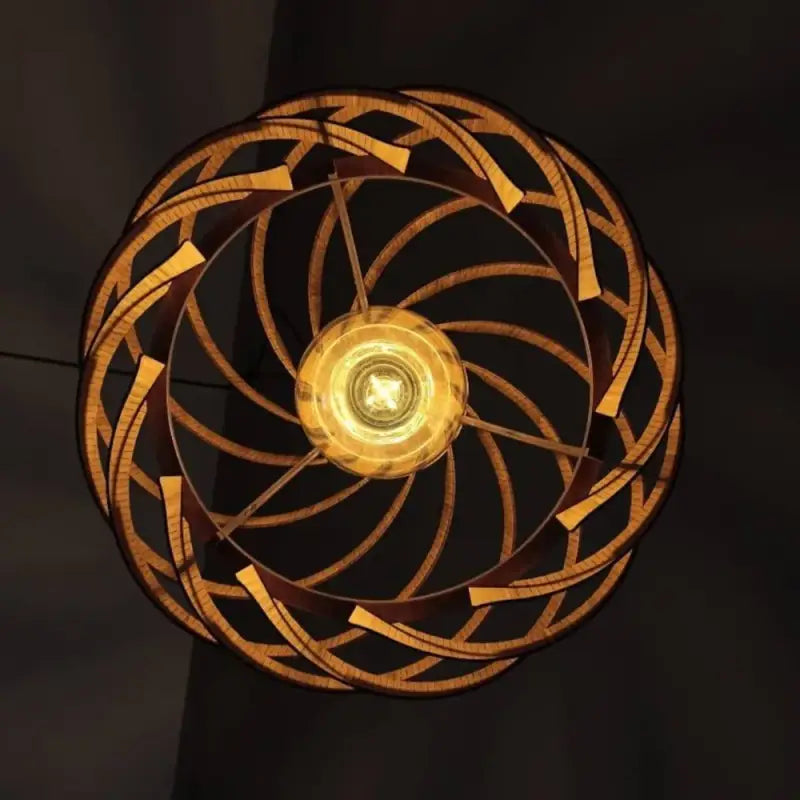 Suspension luminaire design bois effet vagues élégant