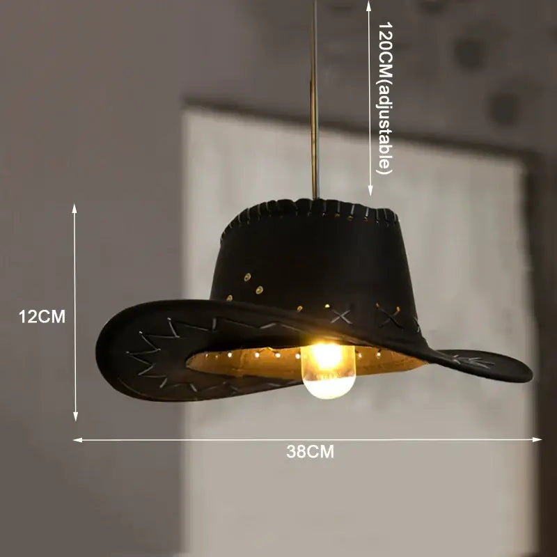 Suspension luminaire design chapeau western style vintage