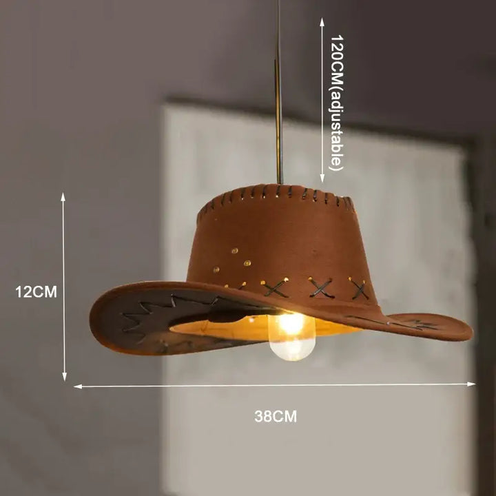 Suspension luminaire design chapeau western style vintage