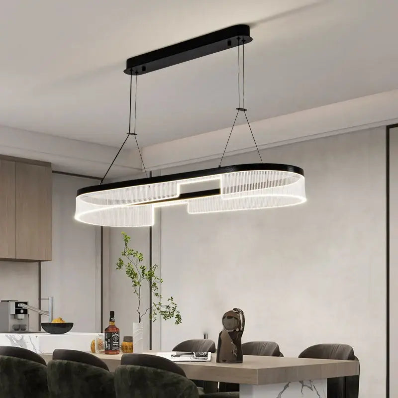 Suspension luminaire noire design contemporain led élégant