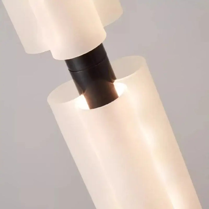 Suspension Luminaire Design Contemporaine Cylindre Verre Blanc