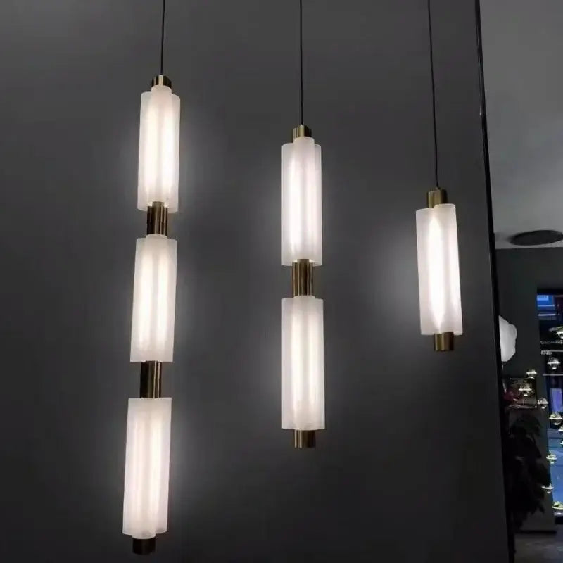 Suspension Luminaire Design Contemporaine Cylindre Verre Blanc