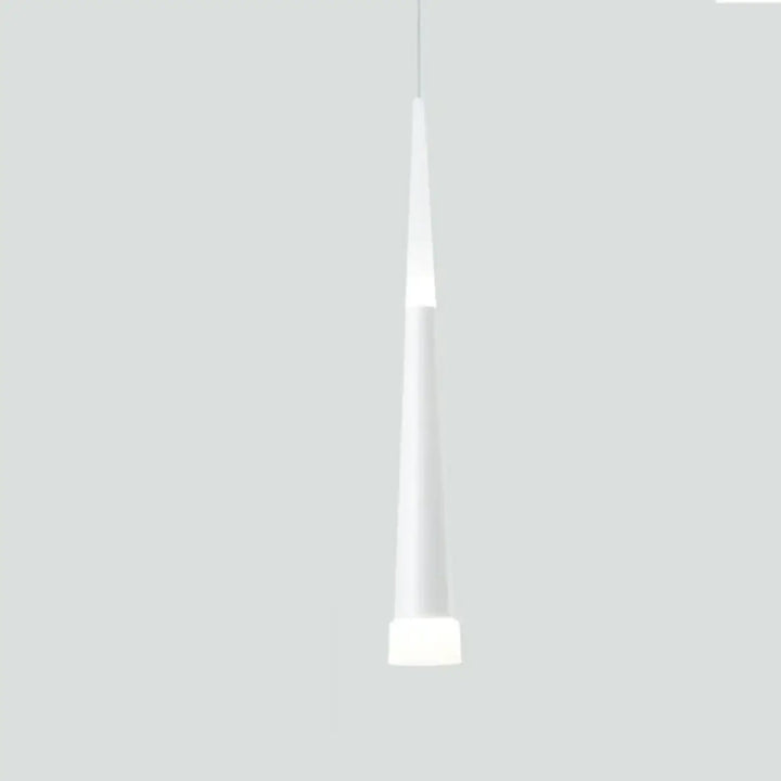 Suspension luminaire dartel blanc minimaliste avec diffuseur en verre dépoli et design cylindrique effilé
