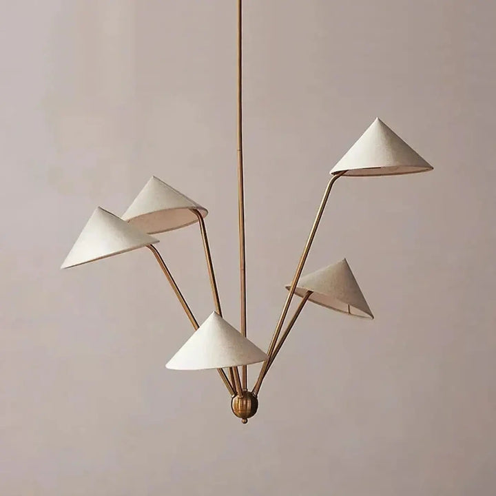 Suspension luminaire design minimaliste à formes coniques blanc