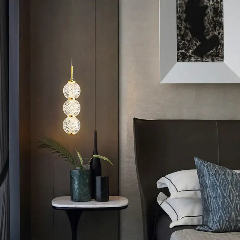 Suspension Luminaire Design Moderne à Boules en Verre

