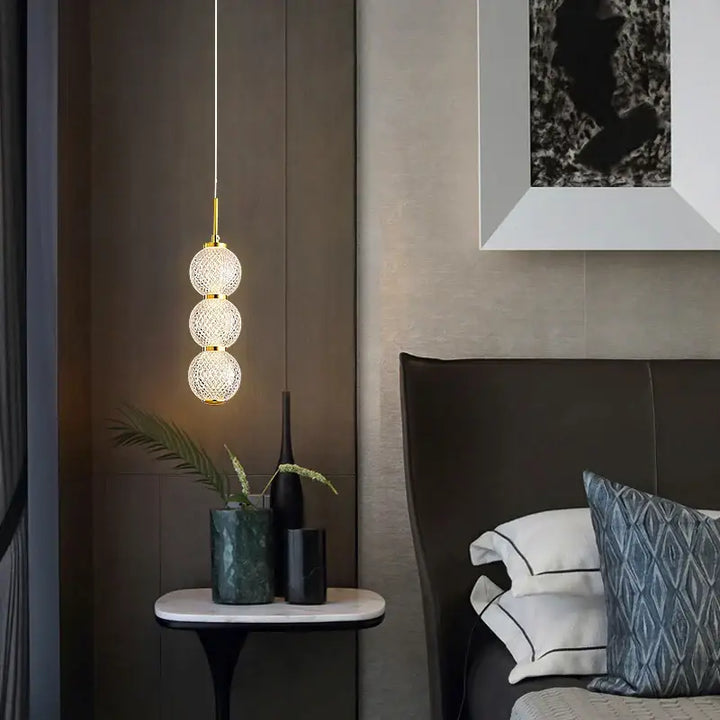 Suspension Luminaire Design Moderne à Boules en Verre

