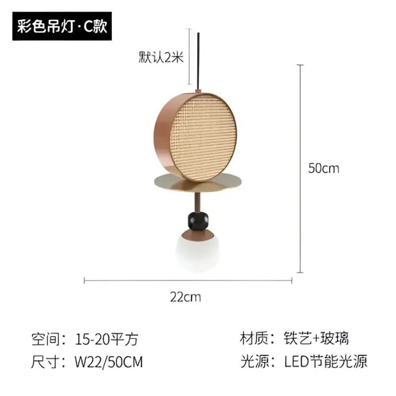 Suspension luminaire design moderne aux couleurs vives design