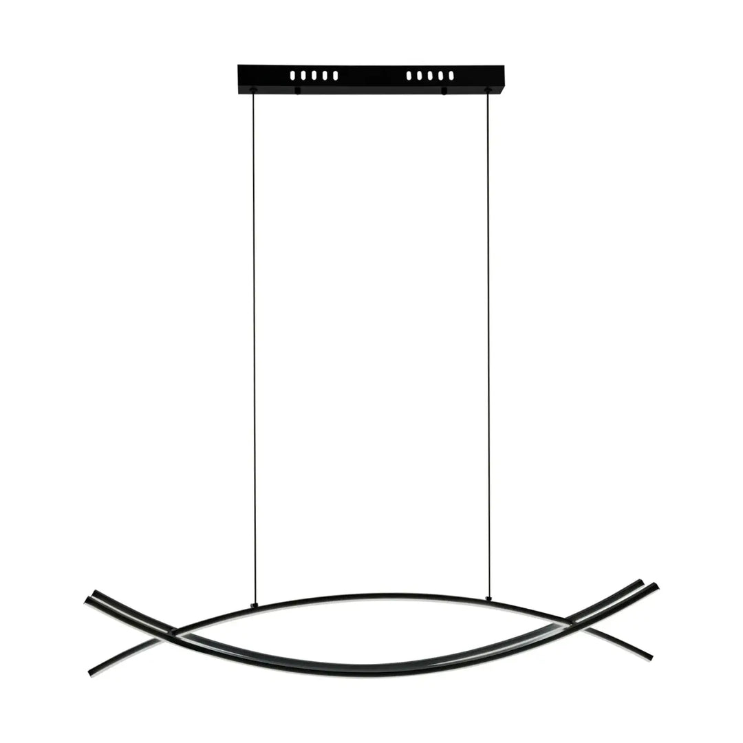 Suspension moderne led sculpturale noire style élégant