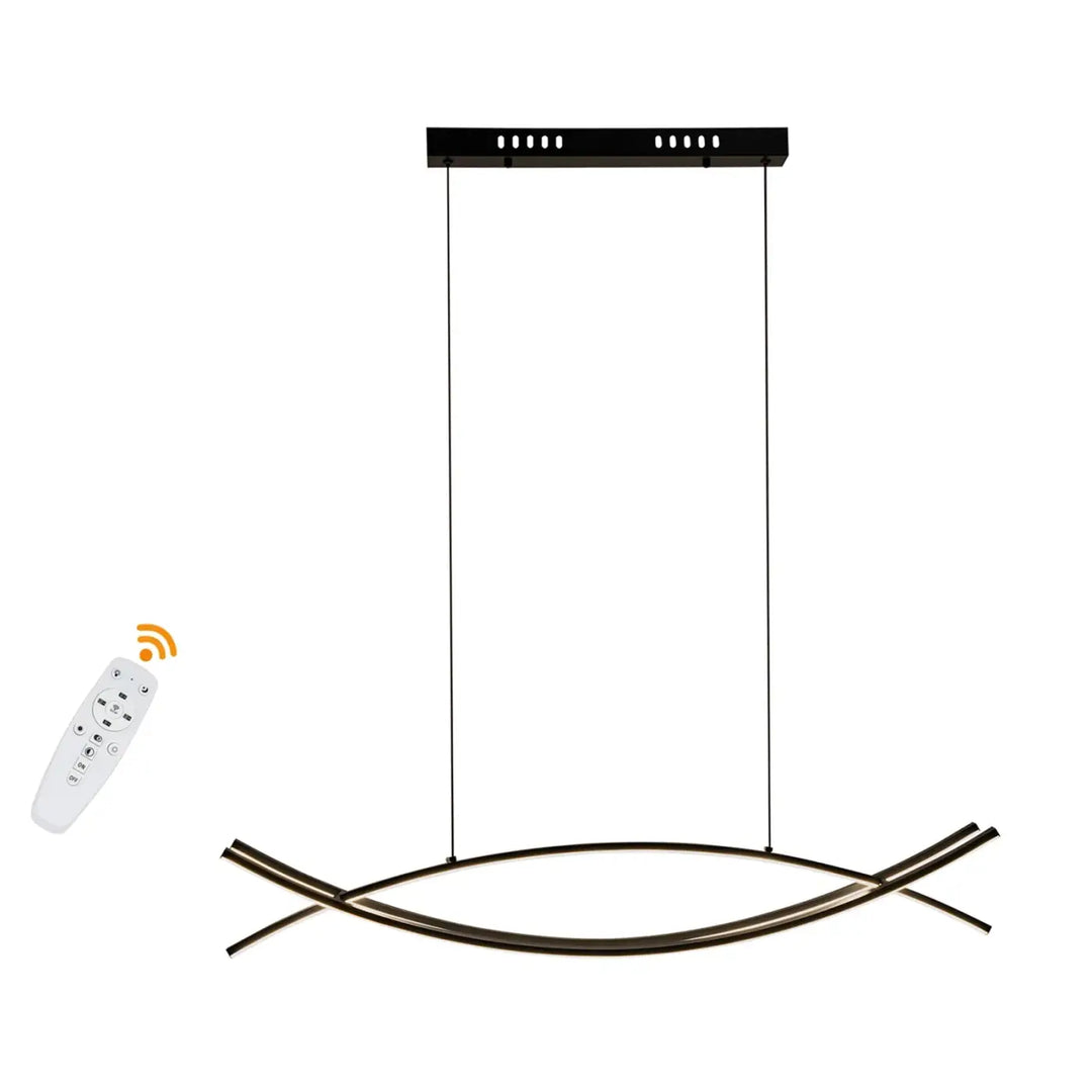 Suspension moderne led sculpturale noire style élégant