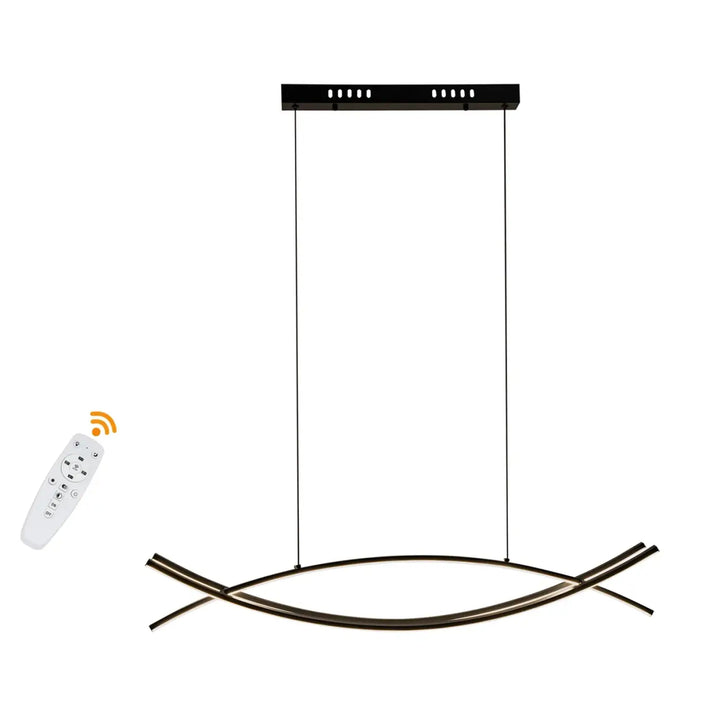 Suspension moderne led sculpturale noire style élégant