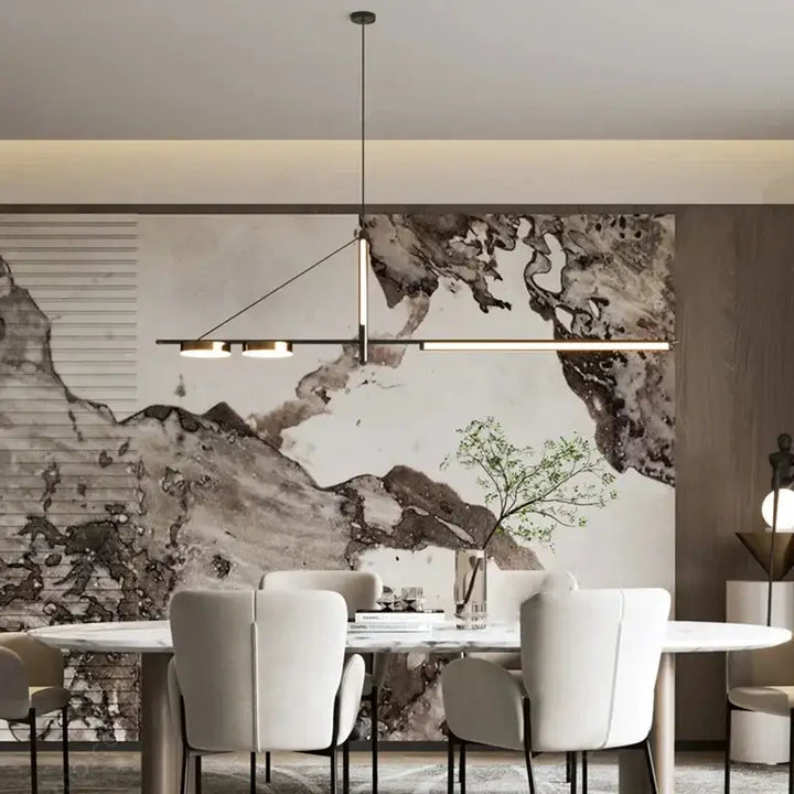 Suspension luminaire design moderne ligne minimaliste noir