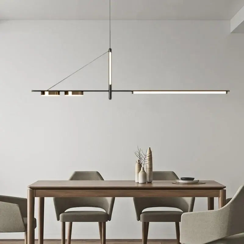 Suspension luminaire design moderne ligne minimaliste noir