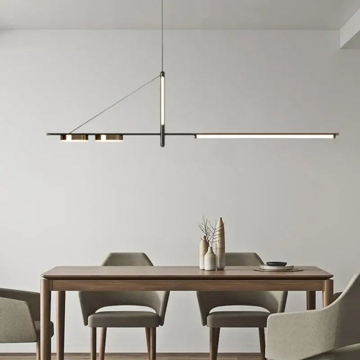 Suspension luminaire design moderne ligne minimaliste noir