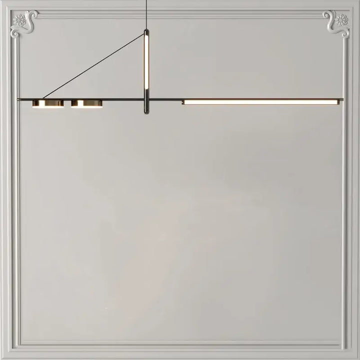 Suspension luminaire design moderne ligne minimaliste noir