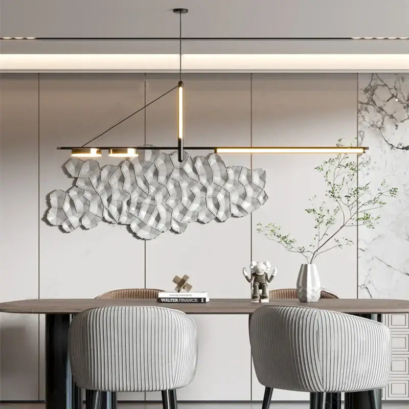 Suspension luminaire design moderne ligne minimaliste noir