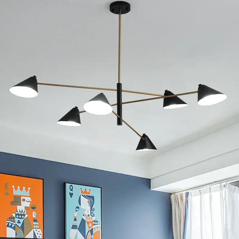 Suspension luminaire design moderne métal noir doré élégant
