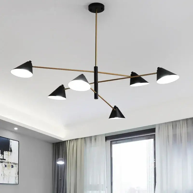 Suspension luminaire design moderne métal noir doré élégant