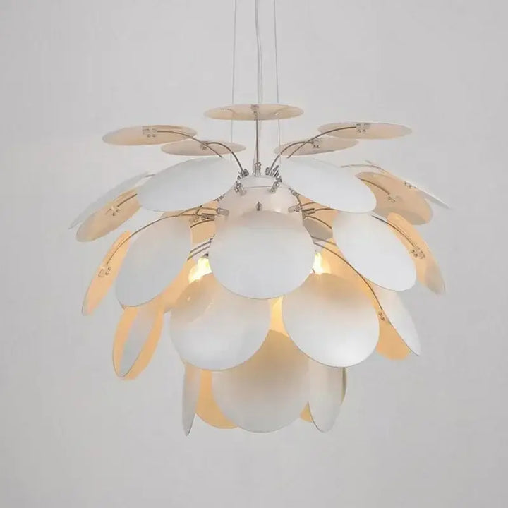 Suspension luminaire design moderne avec pétales blancs sublimes