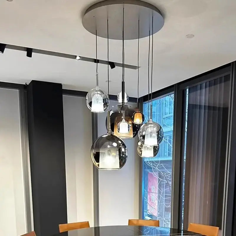 Suspension luminaire design moderne en verre et métal