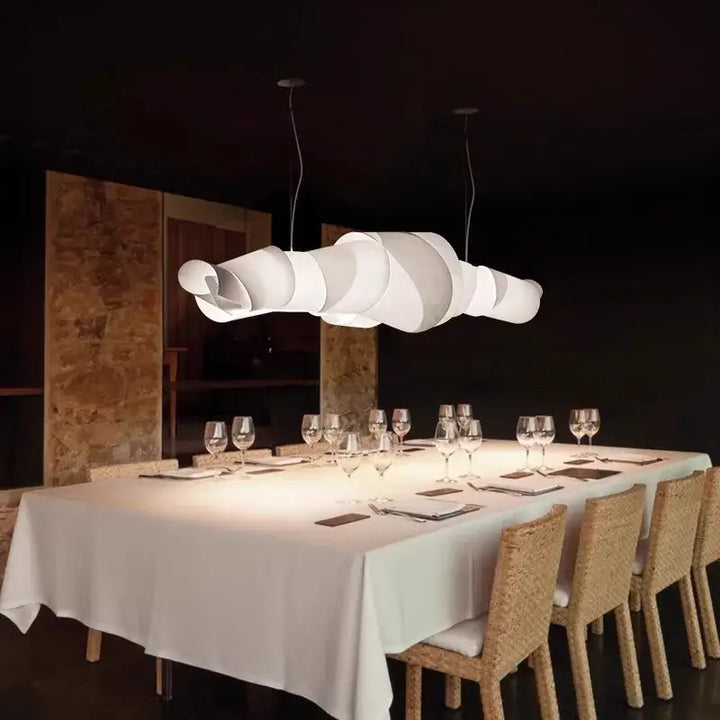 Suspension luminaire design organique blanc moderne