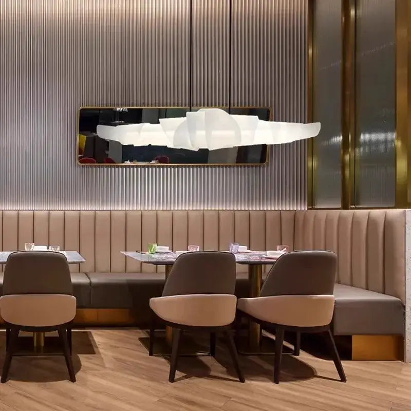 Suspension luminaire design organique blanc moderne