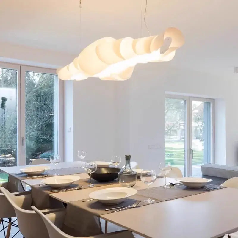 Suspension luminaire design organique blanc moderne
