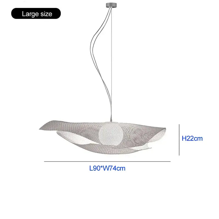 Suspension luminaire design organique en maille blanche chic