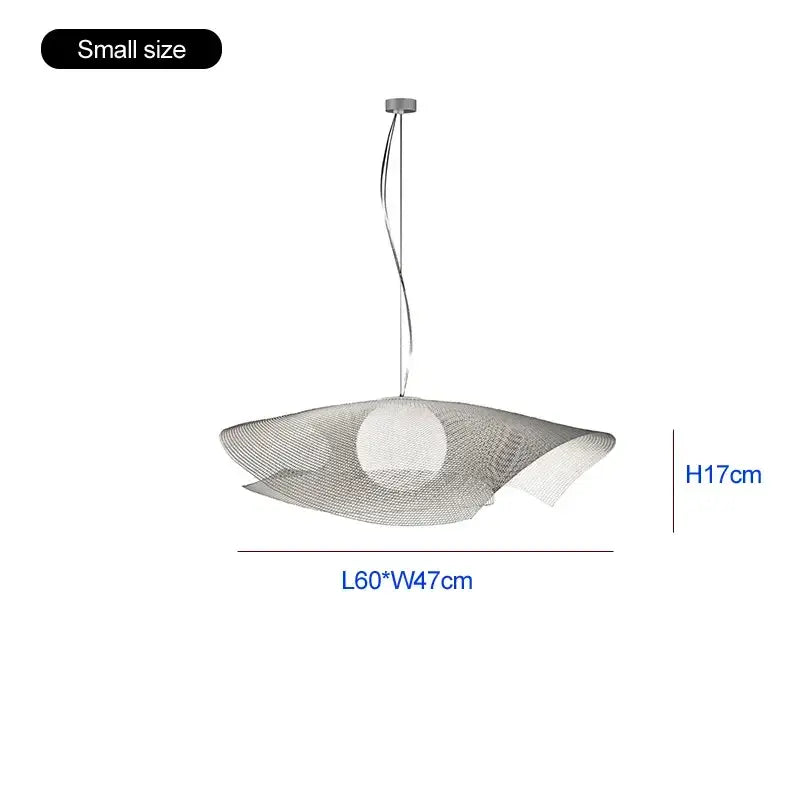 Suspension luminaire design organique en maille blanche chic