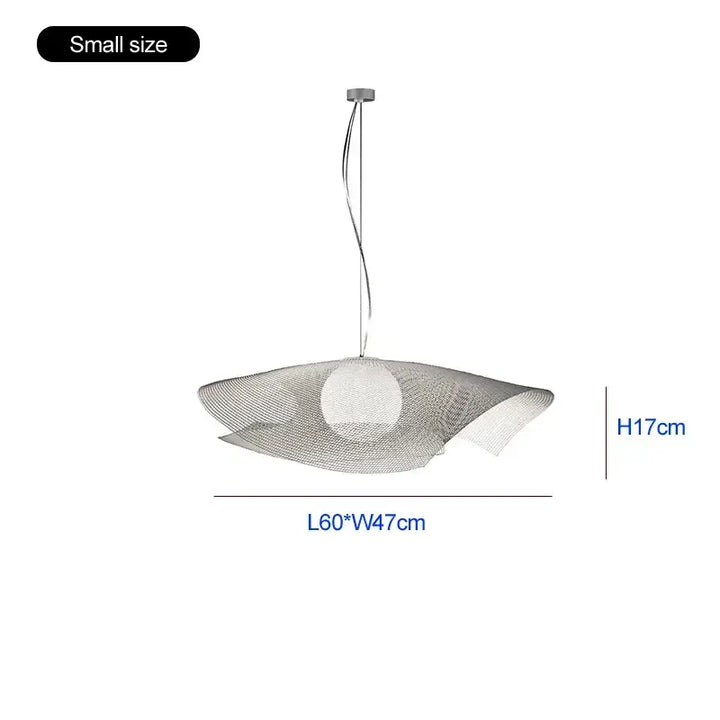 Suspension luminaire design organique en maille blanche chic