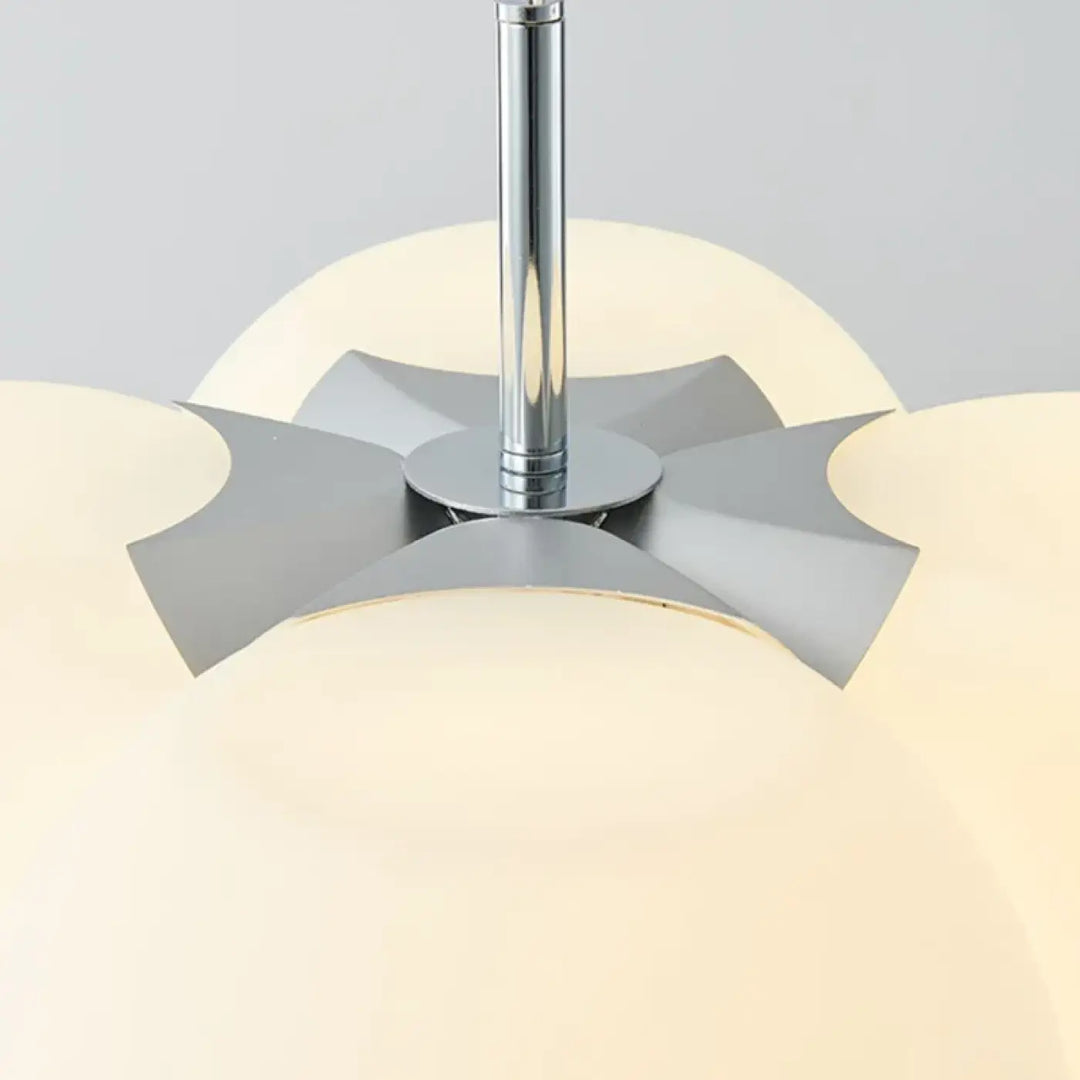 Suspension luminaire design en pe blanc et métal
