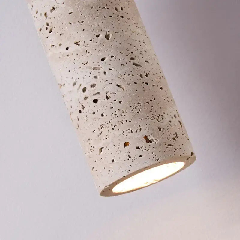 Suspension luminaire design en pierre naturelle et bois