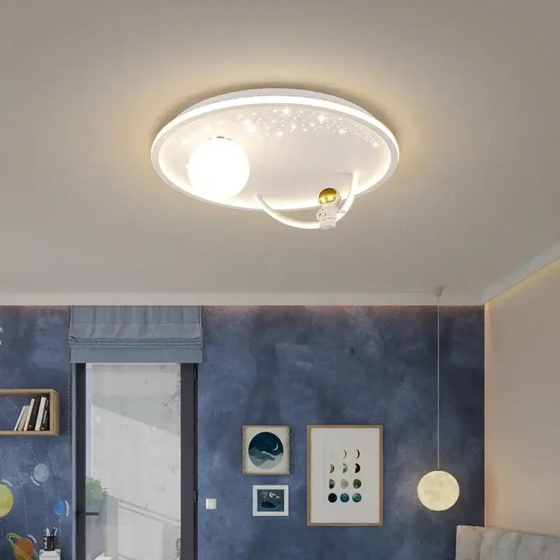Suspension luminaire design planète et anneaux led moderne