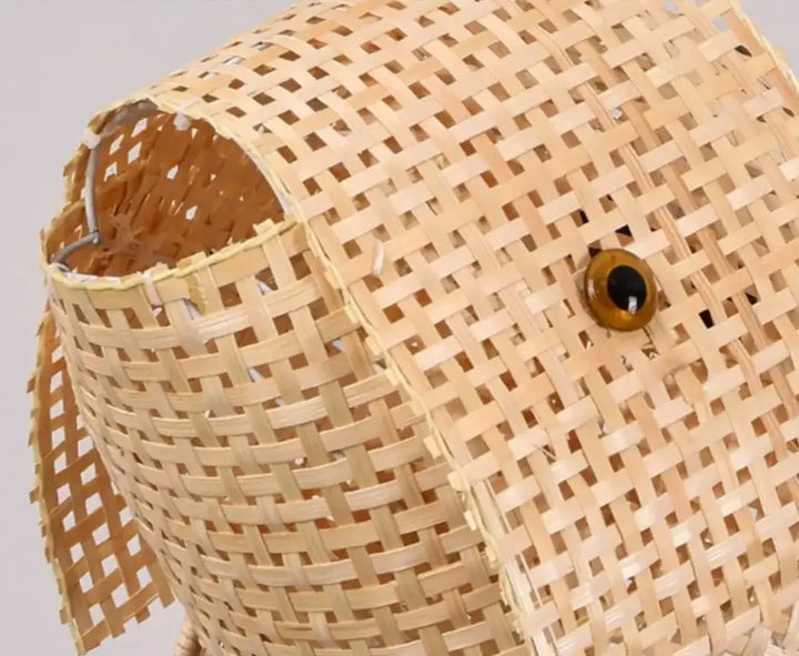 Suspension luminaire design poisson en osier naturel chic