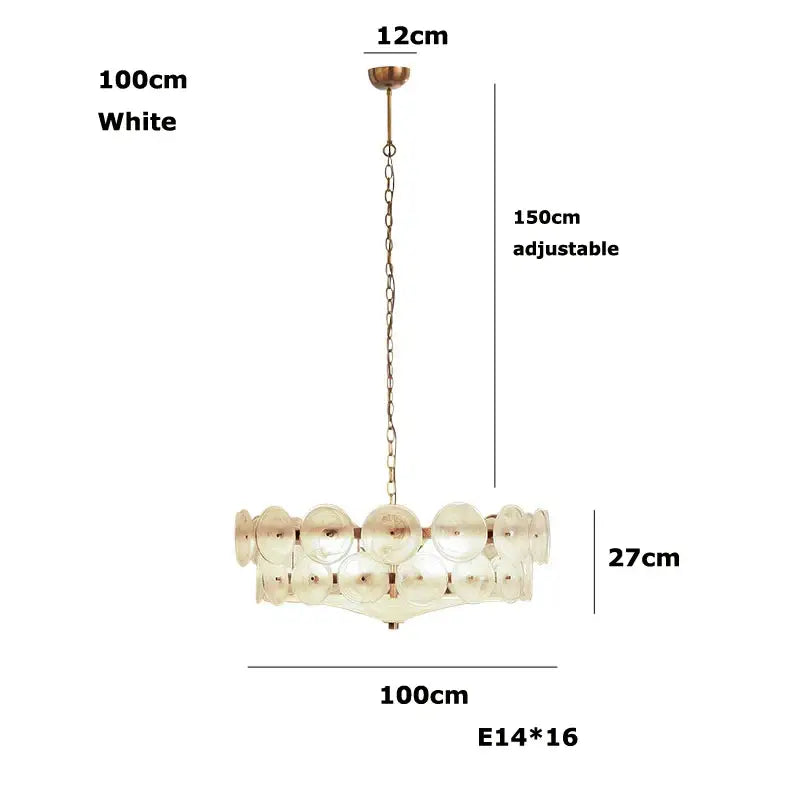 Suspension design rétro en disques de verre vintage