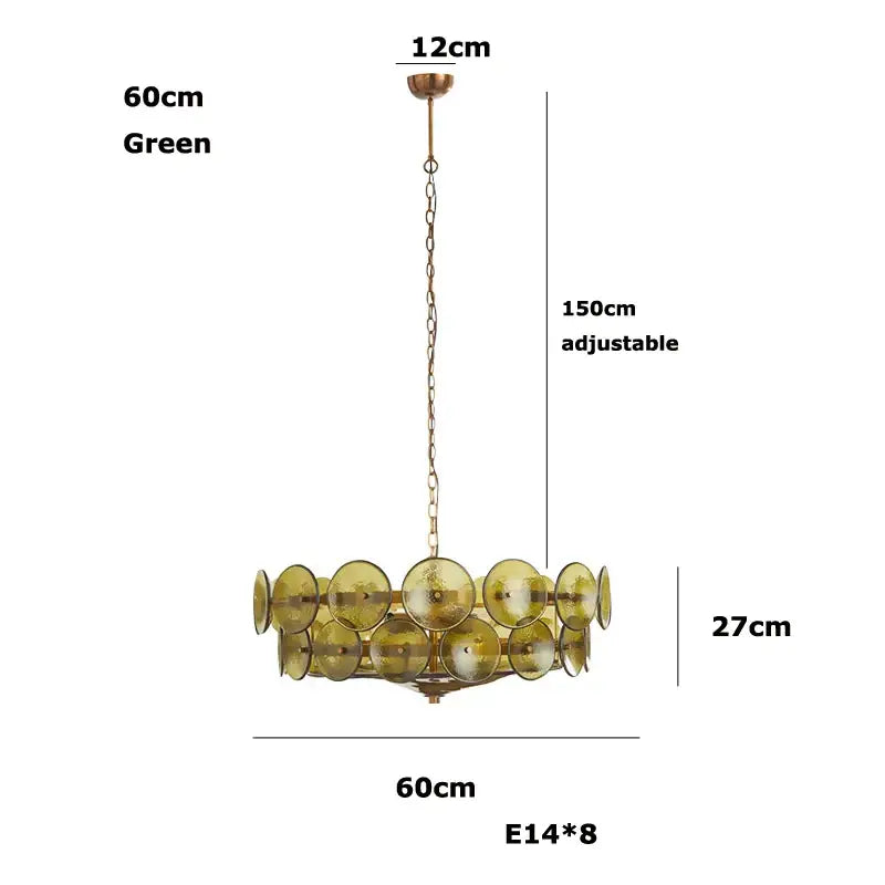 Suspension design rétro en disques de verre vintage