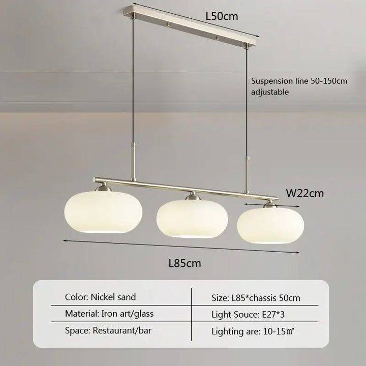 Suspension design en verre à trois globes élégance