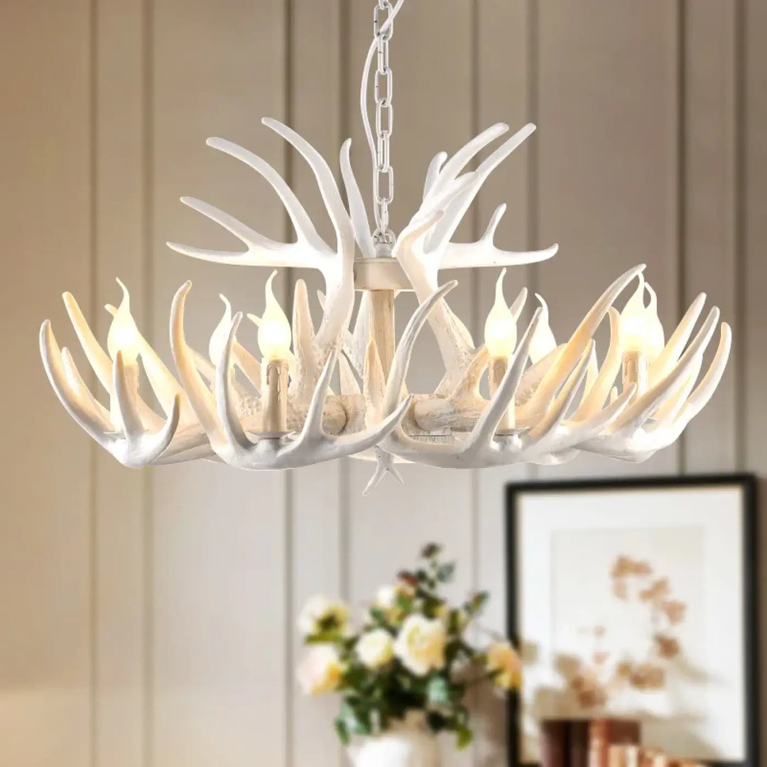 Suspension luminaire élégant en forme de cornes blanches moderne