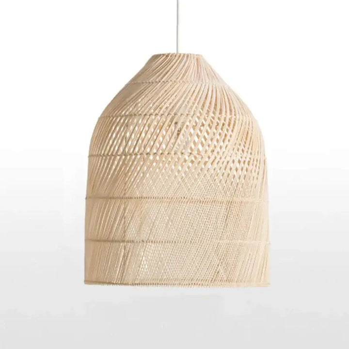 Suspension luminaire élégante en osier tressé façon lanterne

