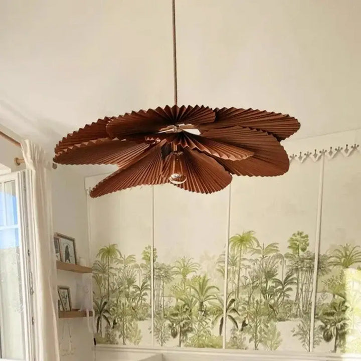 Suspension Luminaire En Papier Marron Style Bohème Chic