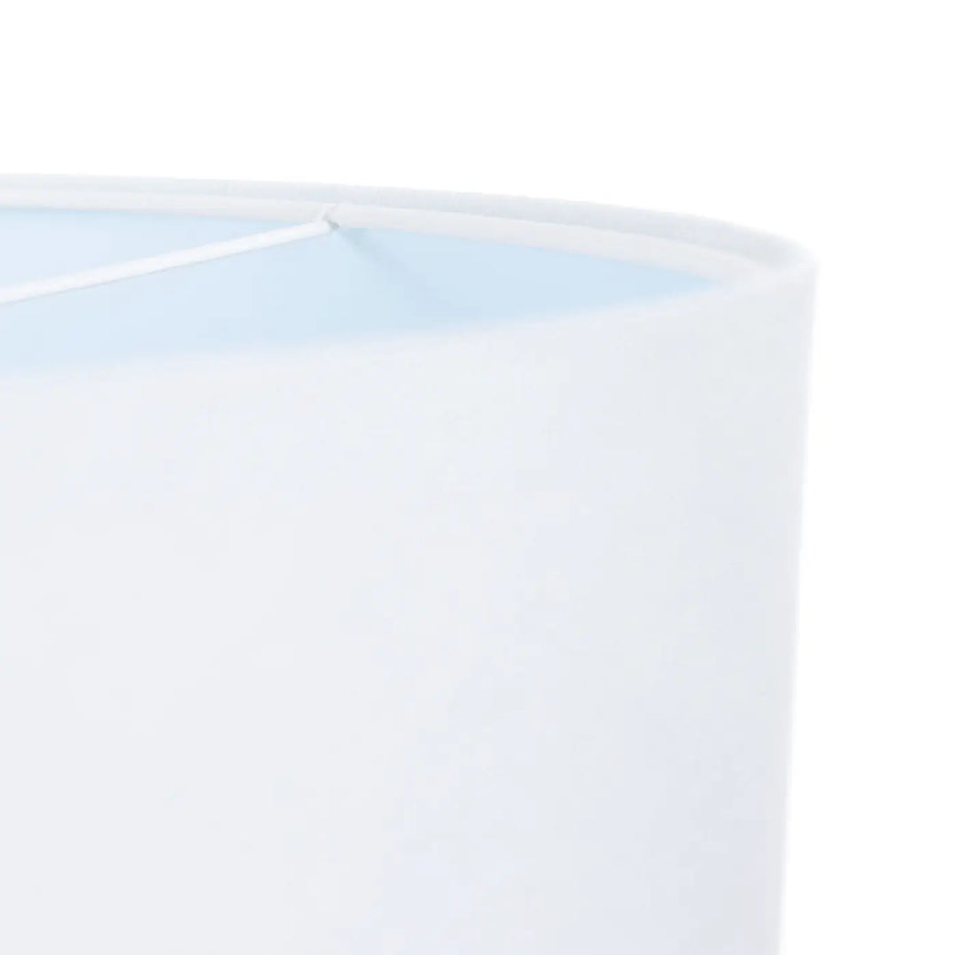 Suspension luminaire white avec abat-jour cylindrique mat blanc et intérieur bleu clair subtil pour éclairement doux