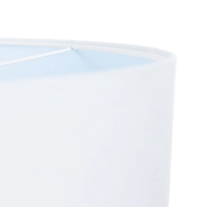 Suspension luminaire white avec abat-jour cylindrique mat blanc et intérieur bleu clair subtil pour éclairement doux