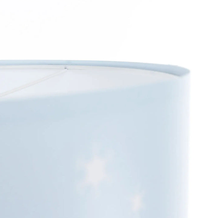 Suspension luminaire sweet dreams bleu clair avec abat-jour cylindrique blanc mat en finition lisse