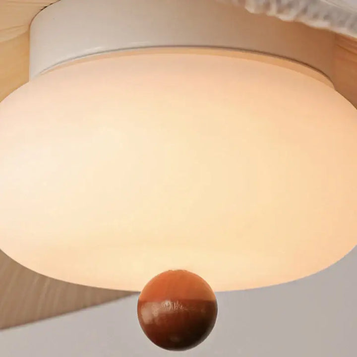Suspension luminaire en fibre avec design ondulé au style naturel