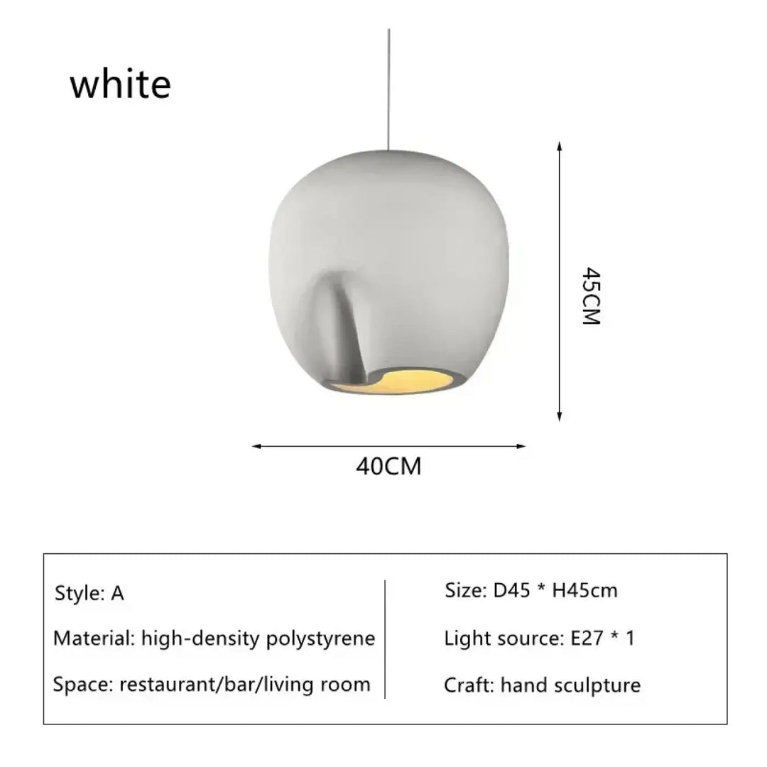 Suspension luminaire forme organique style contemporain